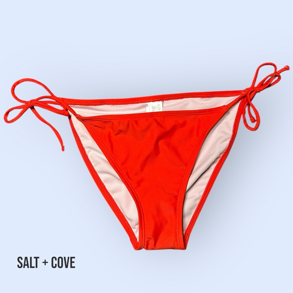 Salt + Cove Red/Orange String Bikini Bottom - Size Medium